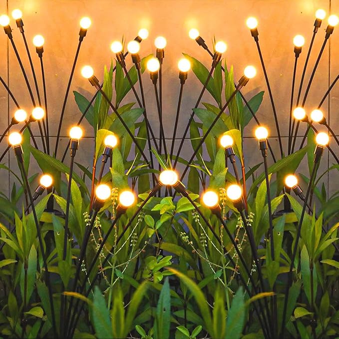 Harloon Solar Garden Lights 4 Pack, 40 LED Solar Outdoor Lights, Outdoor Decorations Lights, Solar Swaying Lights, Big Bulb Solar Swaying Lights, Firefly Lights for Patio Pathway Outdoor Decor